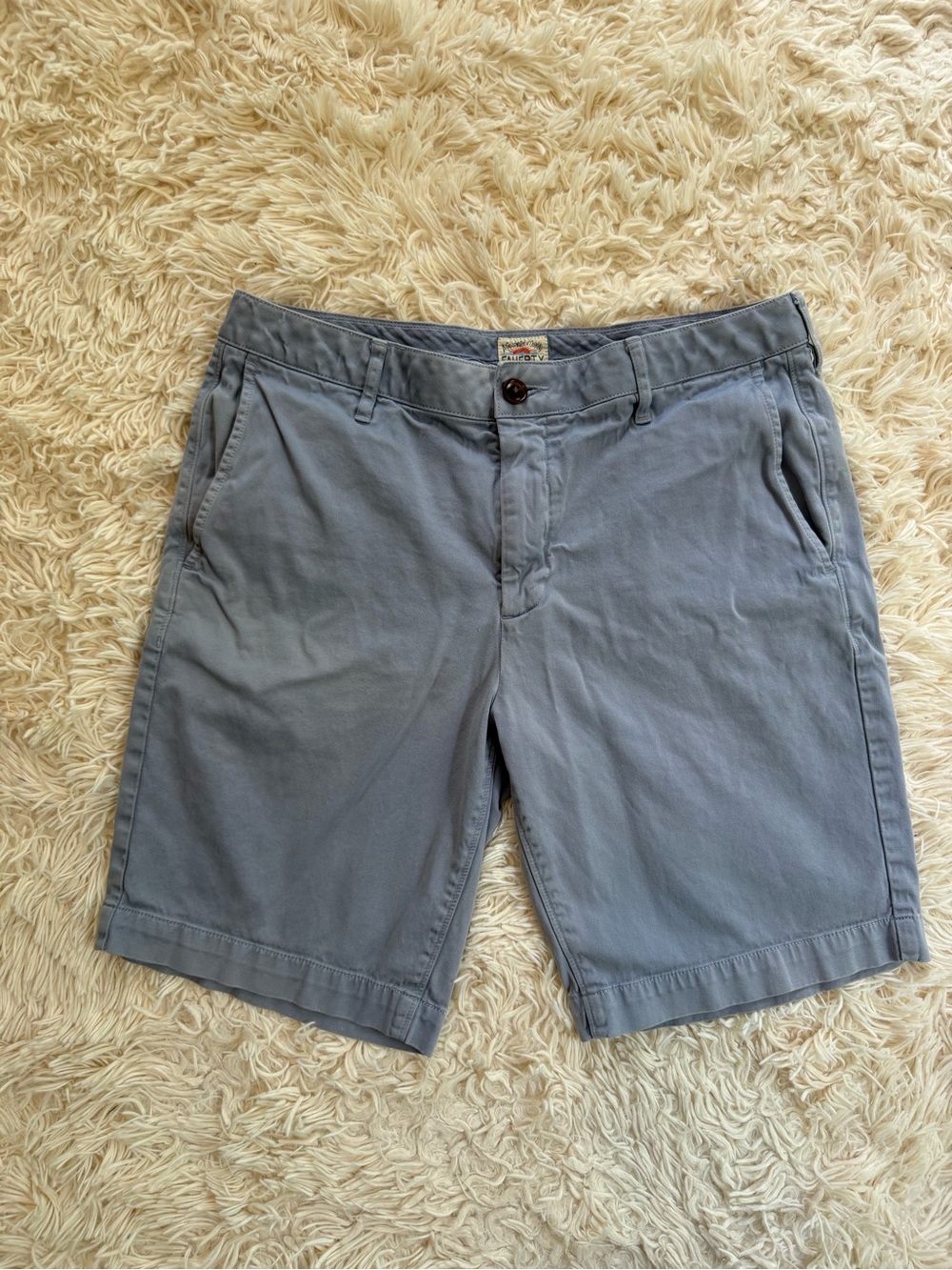 Faherty Pima Cotton Stretch Chino Shorts Gray Flat Front Men’s Size 36 Peru